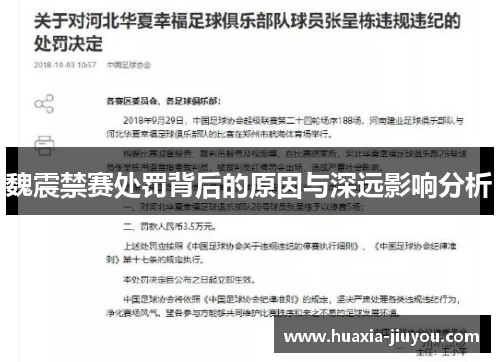 魏震禁赛处罚背后的原因与深远影响分析 魏震禁赛处罚背后的原因与深远影响分析
